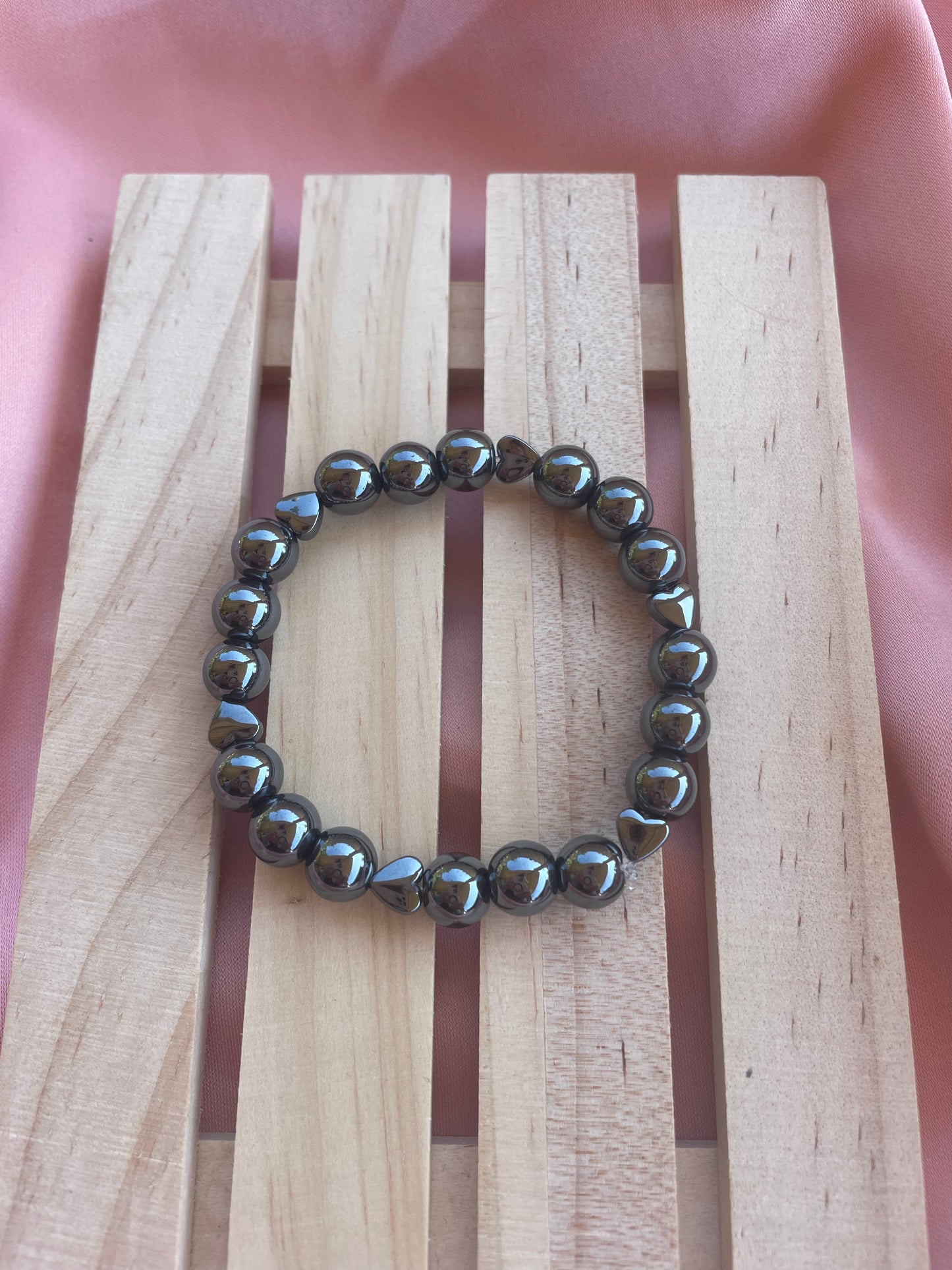 Cute Heart Hematite Crystal Bracelet
