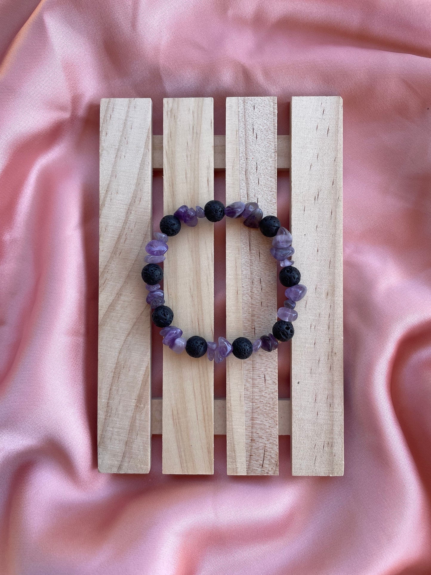 Assorted Black Lava Bead & Crystal Chip Bracelets | You pick the crystal