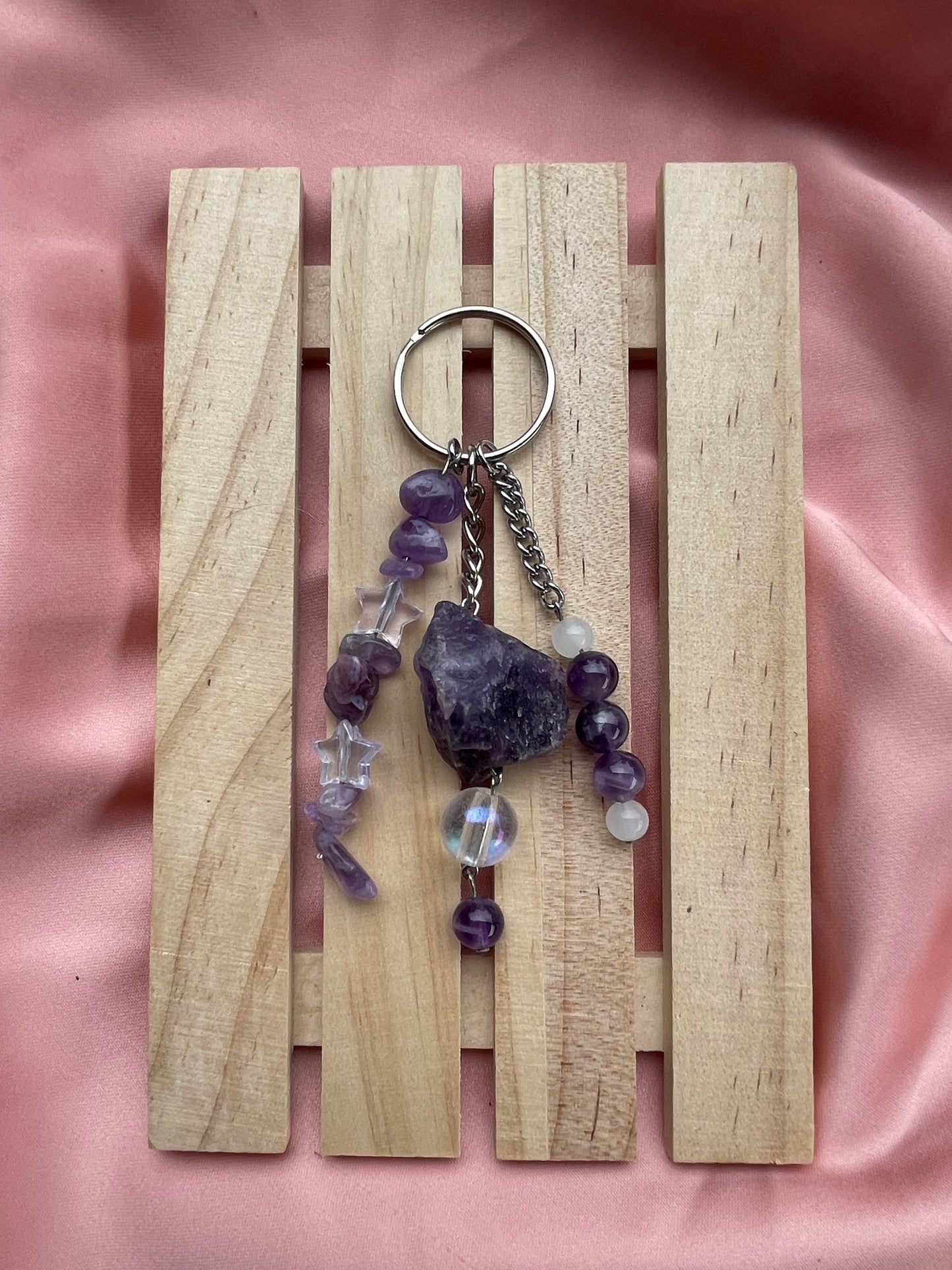 Amethyst Crystal Bag Charm | Keychain