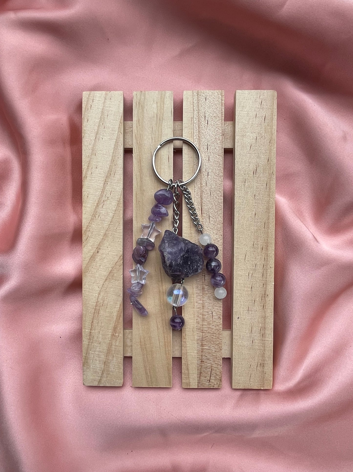Amethyst Crystal Bag Charm | Keychain