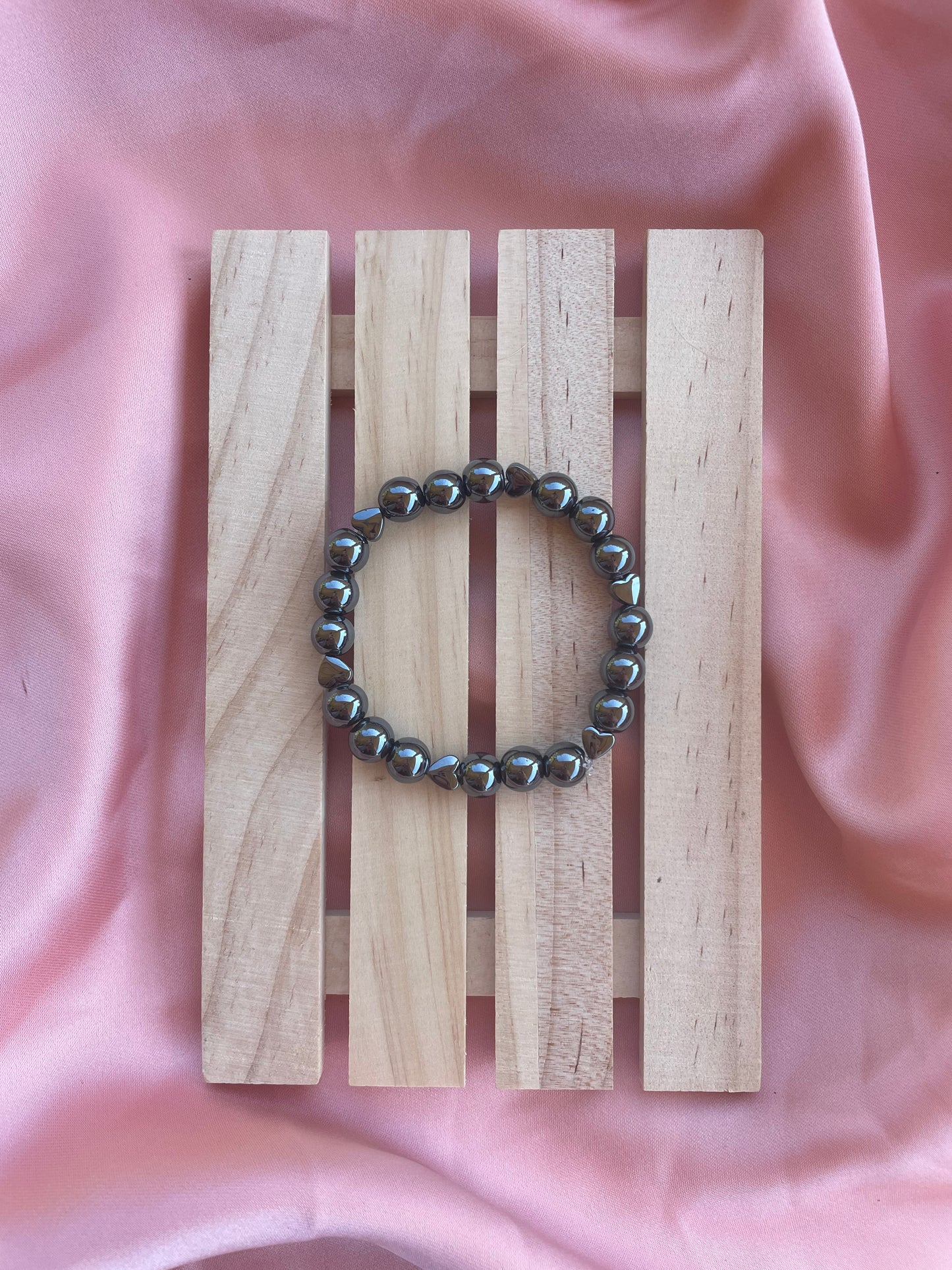 Cute Heart Hematite Crystal Bracelet