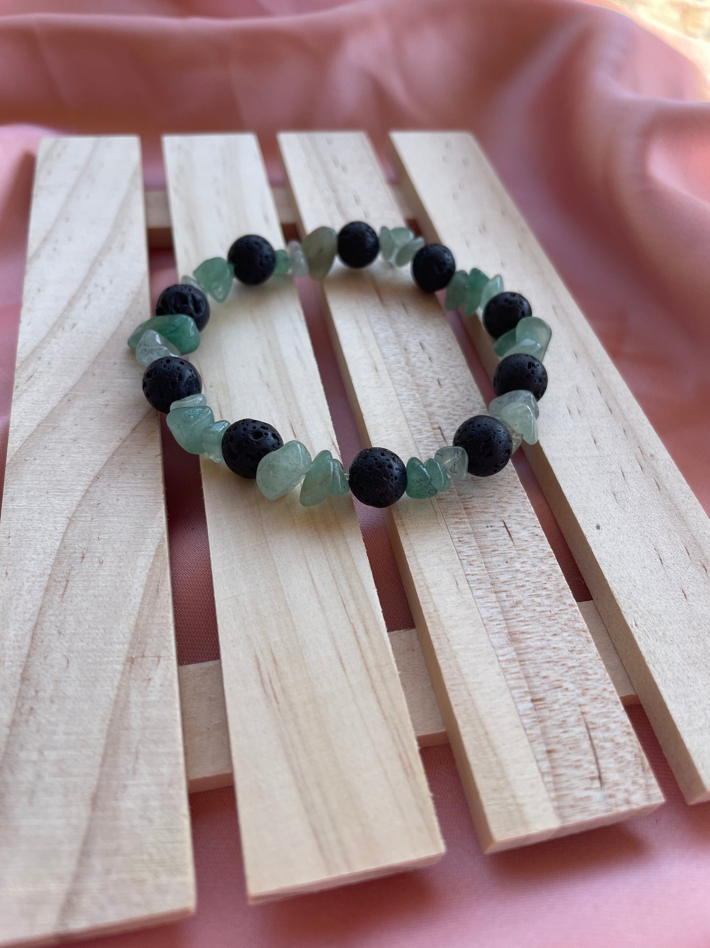 Assorted Black Lava Bead & Crystal Chip Bracelets | You pick the crystal