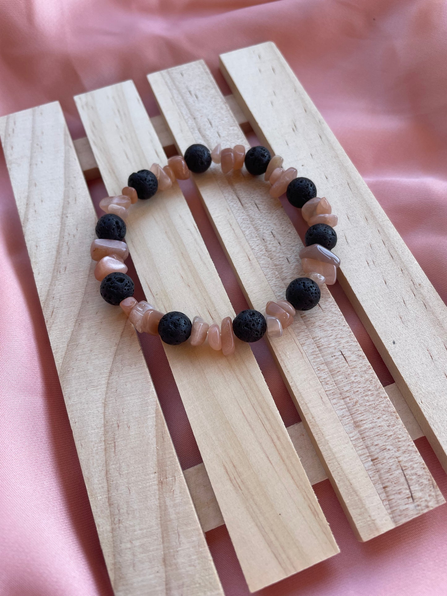 Assorted Black Lava Bead & Crystal Chip Bracelets | You pick the crystal