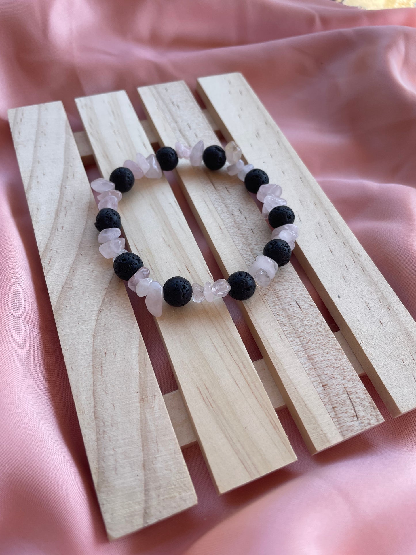Assorted Black Lava Bead & Crystal Chip Bracelets | You pick the crystal
